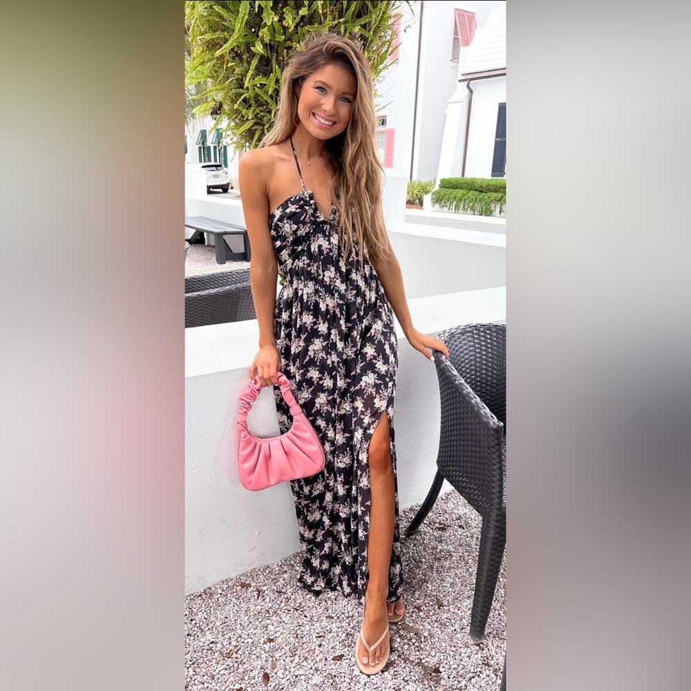 Floral Halter Maxi Dress